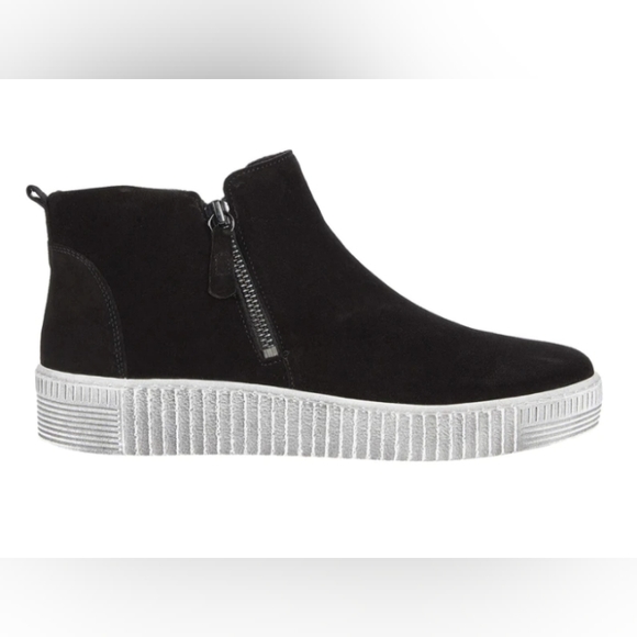 Gabor Shoes - Gabor Suede Black Ankle Booties Sneakers Side Zipper Women's Size 9 Casual Fall